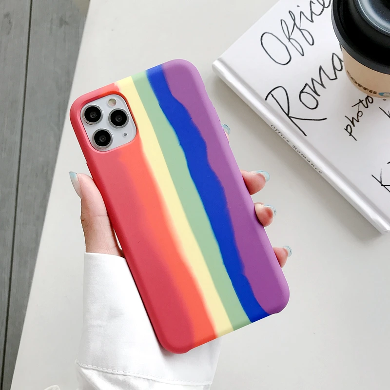 

Shenzhen rainbow fashion design logo print mobile phone silicone back Case cover For iPhone 6s 7 8 plus X Xs Xr 11 12 pro max, Multi. (black , pink , white , green ,blue etc .)
