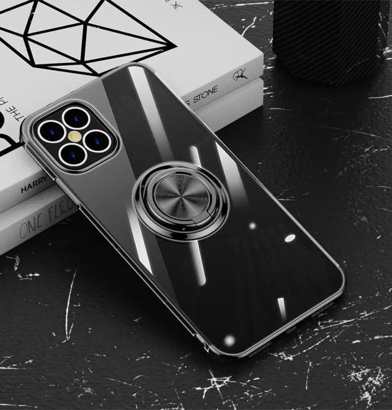 

Magnetic Phone Cover for iPhone 11 Case Xibi Transparent for iPhone 12 Pro Max Phone Case Gloss with Car Magnetic Ring Holder, 7 colors & accept customized