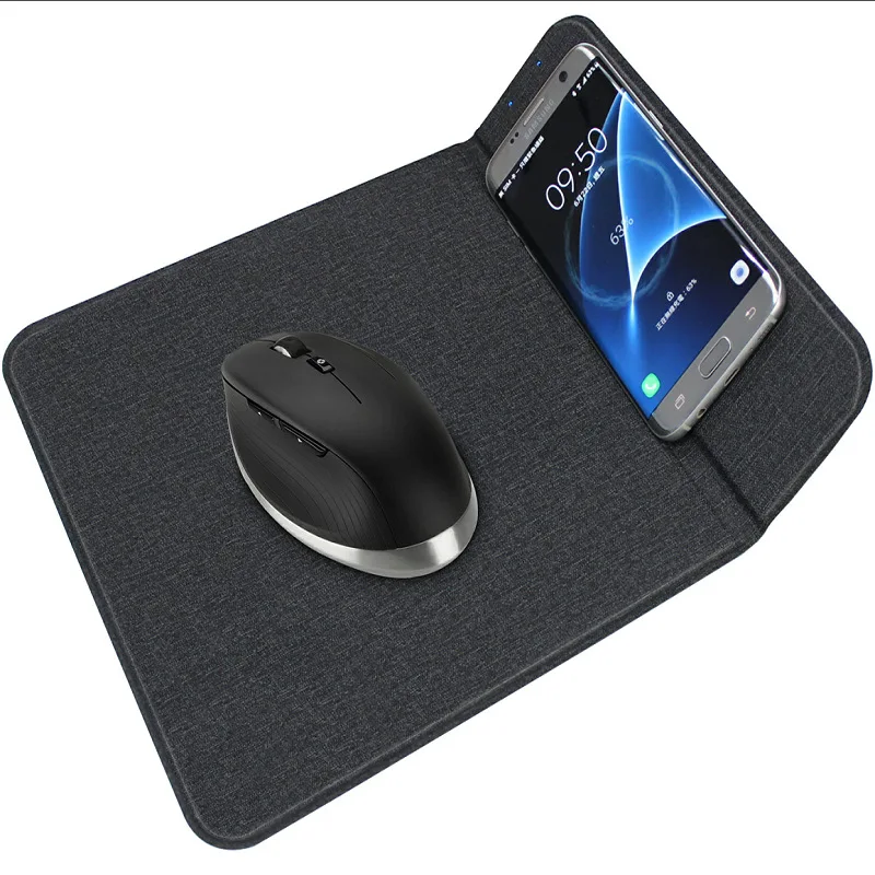 

Custom Logo Wireless Charging Mouse Pad Qi 15W Fast Wireless Charger Mouse Mat Mouse Pad for iPhone 12