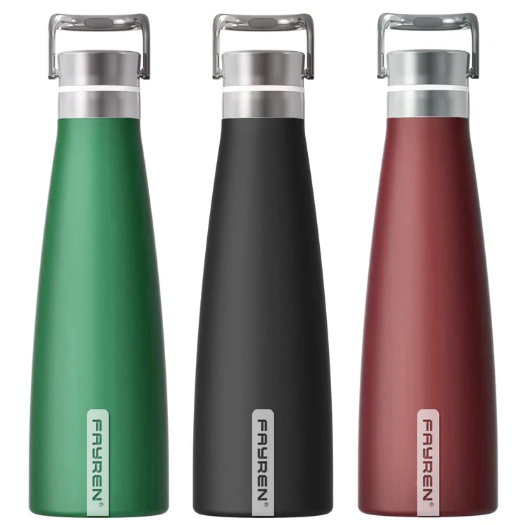 

2020 FAYREN durable high quality custom printed water bottles stainless steel with handle, Silver,accpet customized