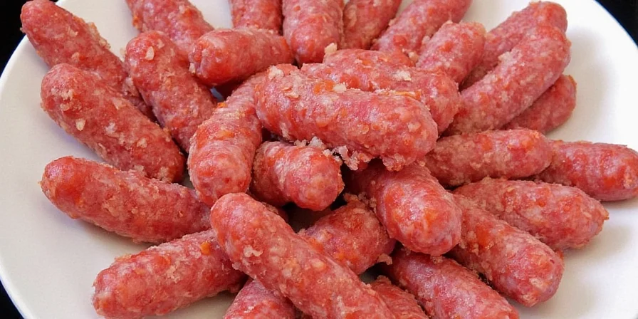 Step-by-step images of homemade sausage making