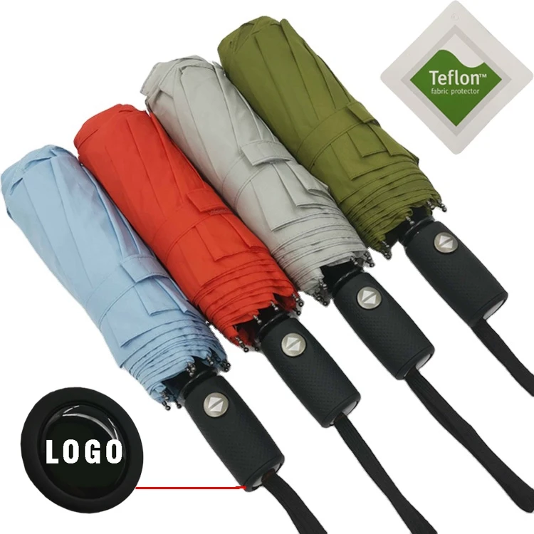 

Amazon Autoamtic Air Vented Double Layer Fiberglass Wind Resistant Promotion Gift Folding Umbrella Windproof Custom Logo Print
