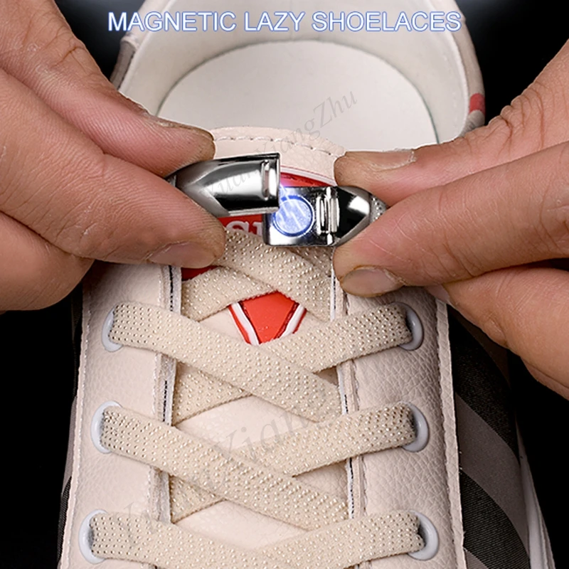 

Creative magnetic lazy lock shoes laces colorful magnetic shoelaces quick no tie shoe for sale, 18colors