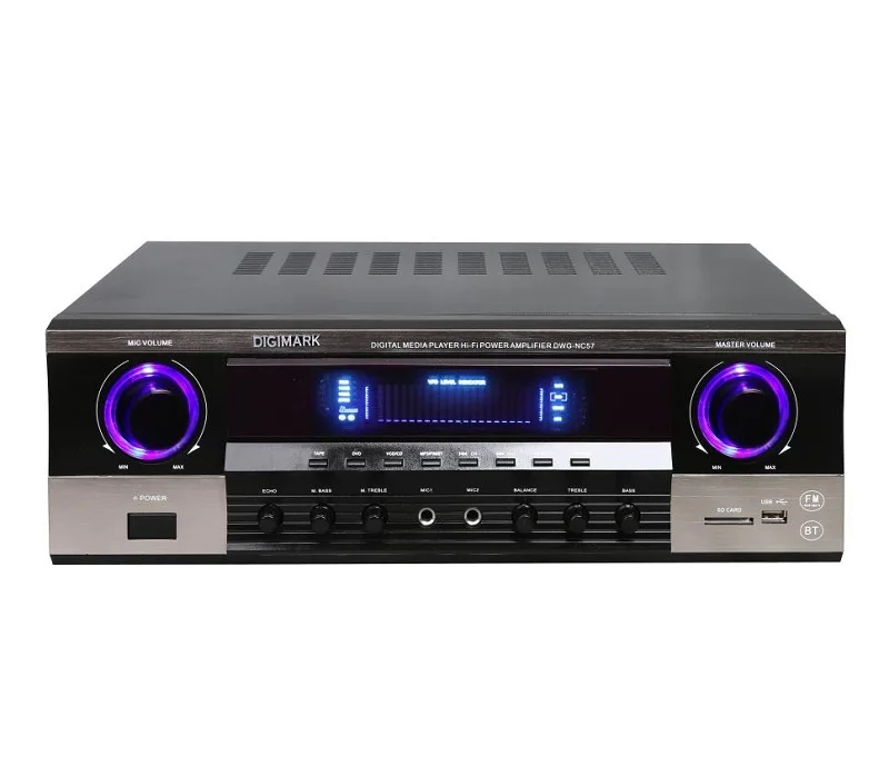 

600W Speaker Amplifier HiFi Mini Amp 2CH FM Radio Home Car NC-57, Black