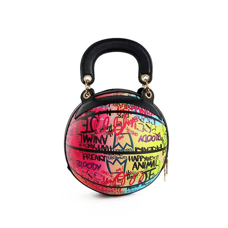 

New Arrivals Fashion Multi Graffiti Basketball Purse Crossbody Bag Handbag Women