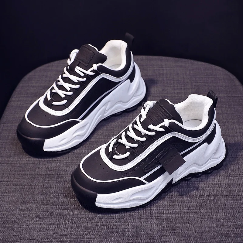 

High Quality Chunky Shoes Platform Fashion Sneakers Jogging Shoes For Women Sport Shoes, White,black
