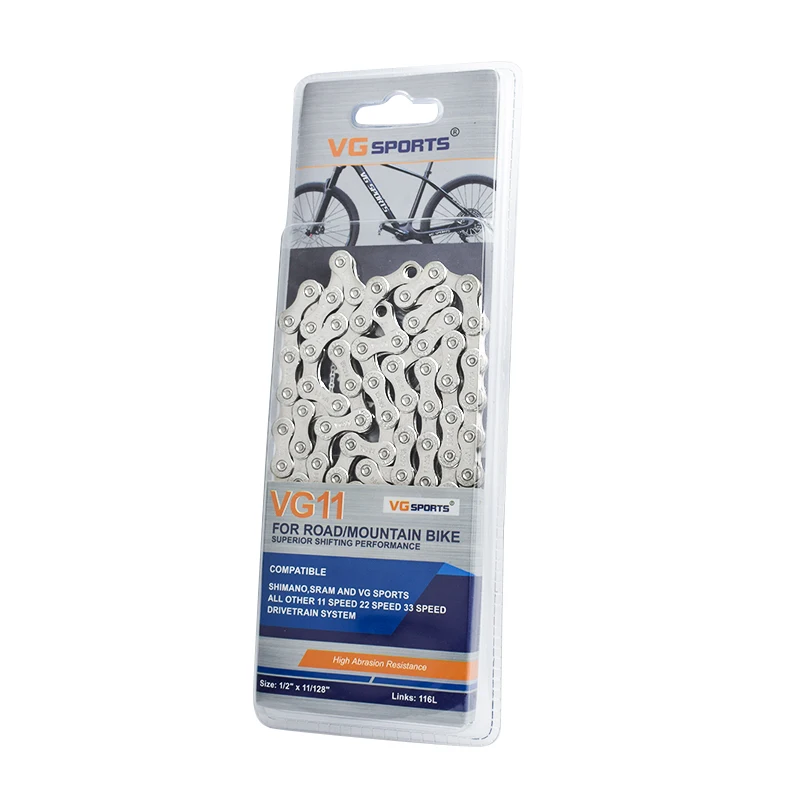 

VG Sports 11 22 33 Speed Silver Bicycle Chain for MTB Mountain Road Bike Chains