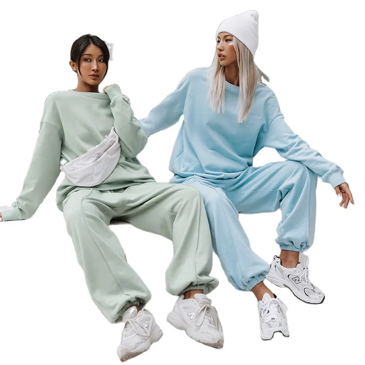 

Casual Jogger Hoodie Set Crew Neck Long Sleeve Women's sweatshirt sweatpants sets