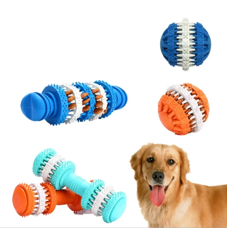 

Rubber Pet Dog Chewing Toys Cleaning Tool Bite-resistance Pet Chew Stick Leaky Food, Orange/green/red/blue