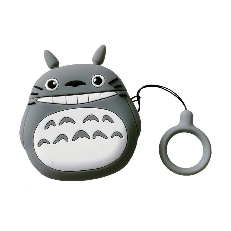 

Free Shipping Miyazaki Hayao Tonari No Totoro Cute 3D Case Cartoon Cover For Airpods 1 2 3 Pro, Gray