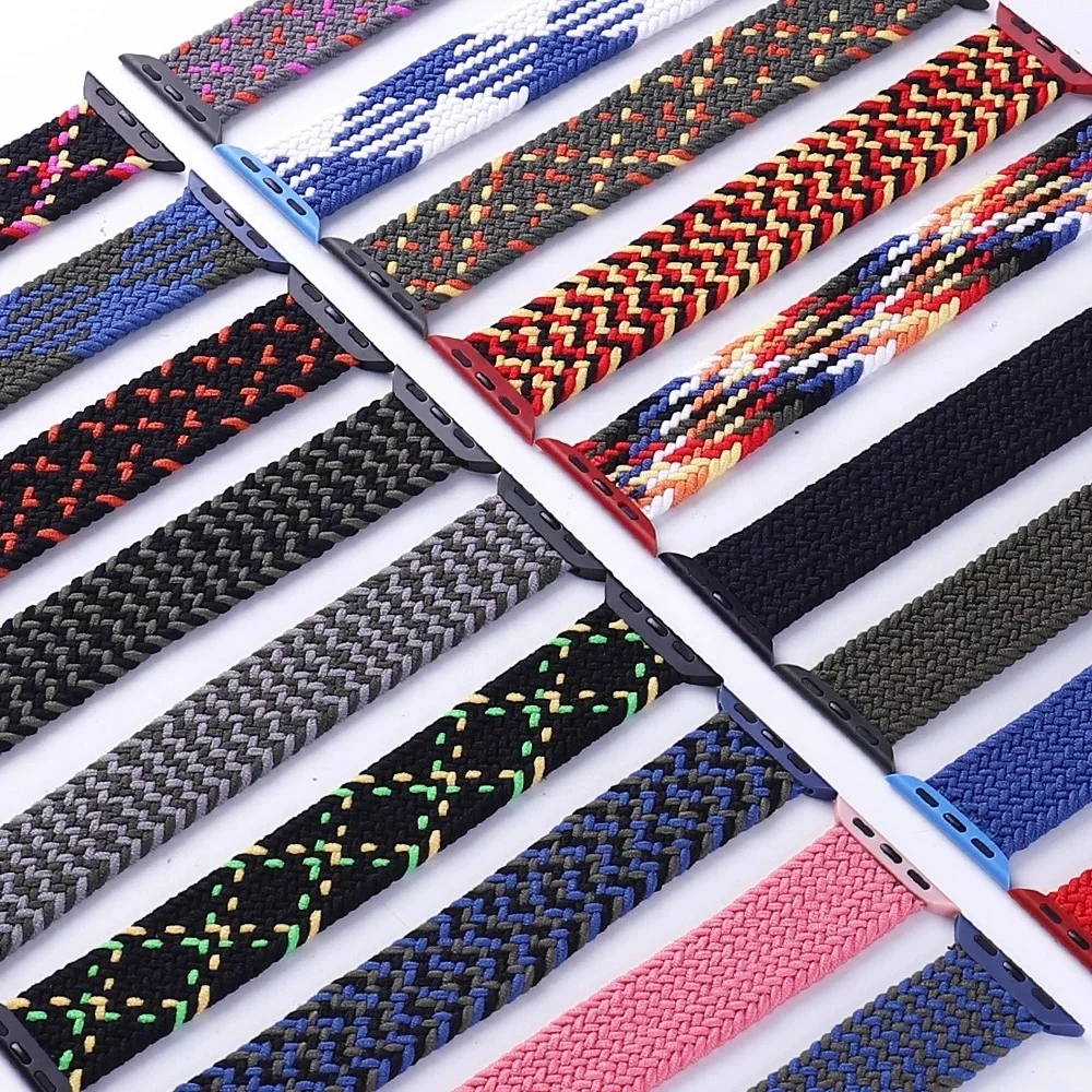 

Nylon Elastic Braided Solo Loop Strap For Apple Watch Band 44mm 40mm 42mm 38mm Fabric Belt Bracelet iWatch Series 3 4 5 SE 6 7