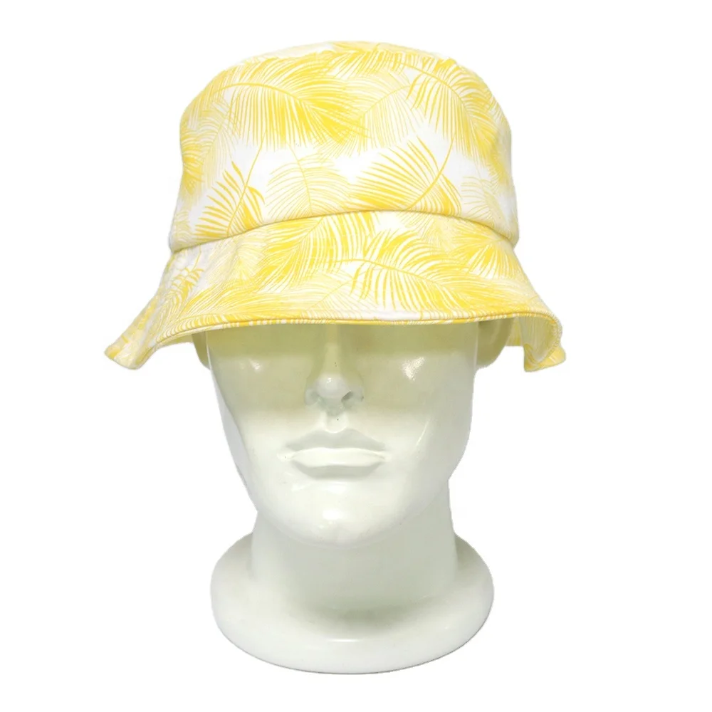 

Ready To Ship Bucket Hat Made Of Cotton With Hawaii Floral Pattern Ladies Headwear Travel Leisure Hat  Fits Most, Yellow or purple