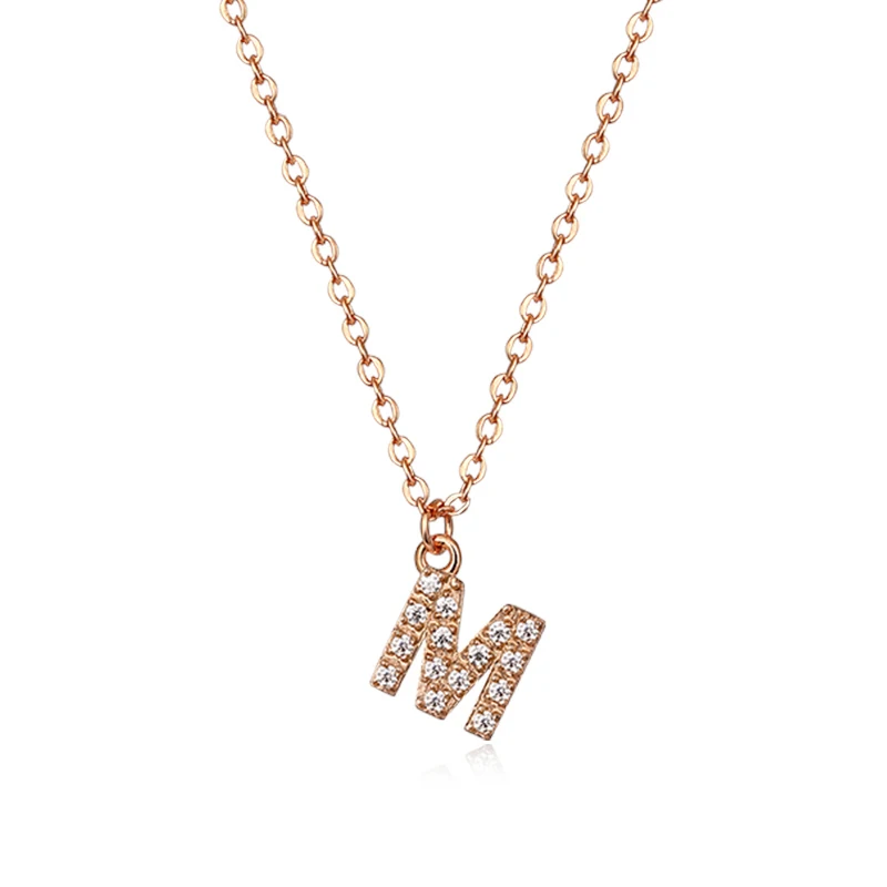 

Starsgem 14K Alphabet W letter keychain initial diamond chain letter necklace