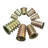 Zinc Alloy Hex Drive Flange Threaded Insert Type D Nut For Wood