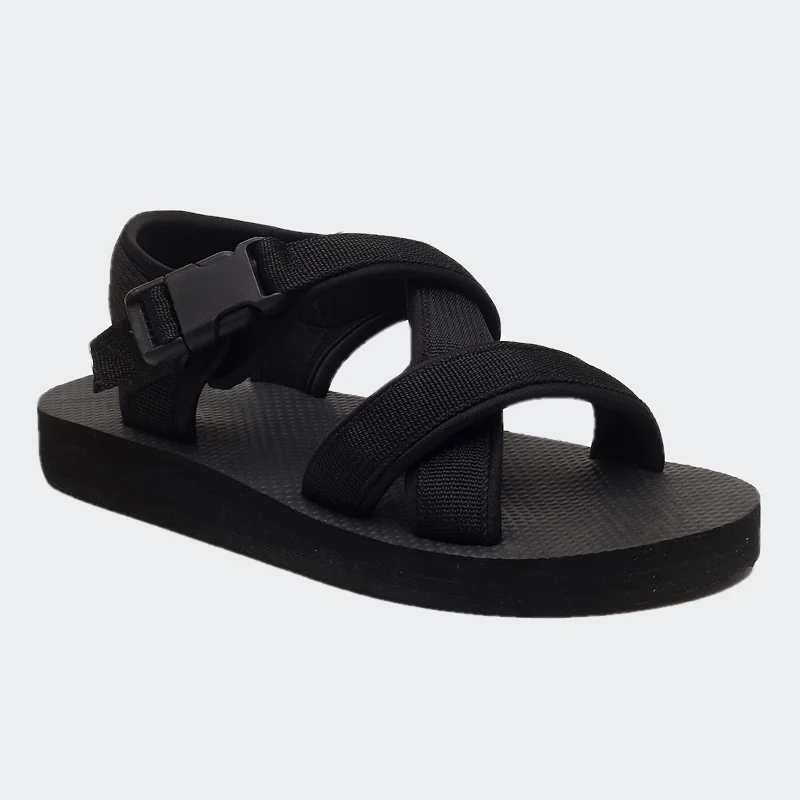 

summer black fabric cross strap buckle men sandal sandal pria