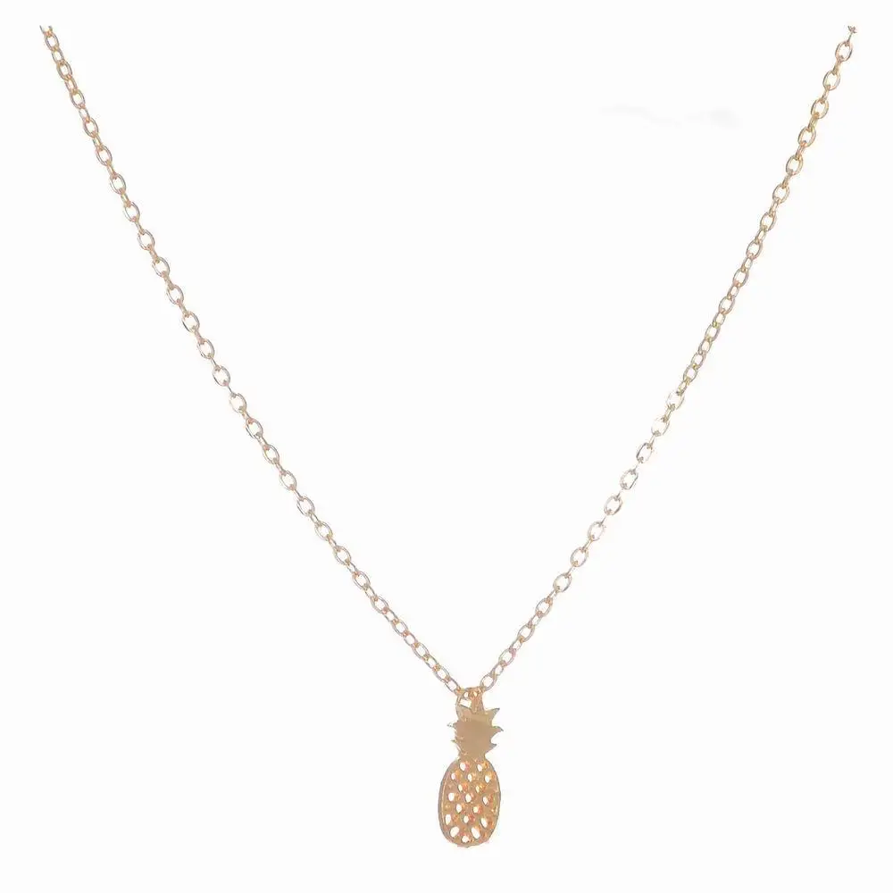 

Cute Stainless Steel Hollow Pineapple Necklace With Link Chain Pendant Necklace For Women Gift