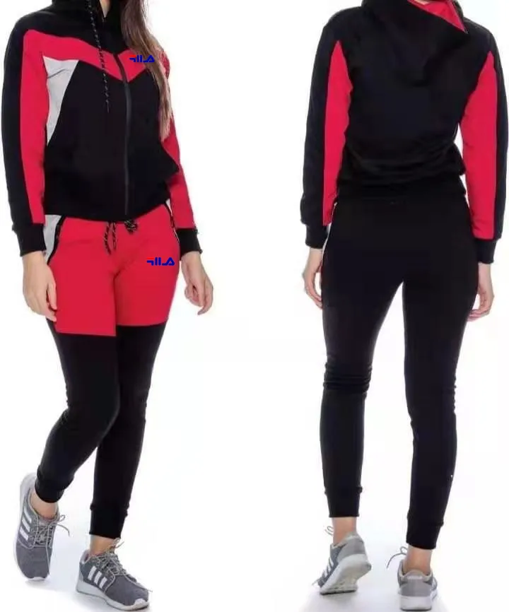 

High Quality Plus Size OEM 2021 New Patchwork Zip Up Hoodie Pants Suits Casual Tracksuits 2pc Set Sports Wear Unisex