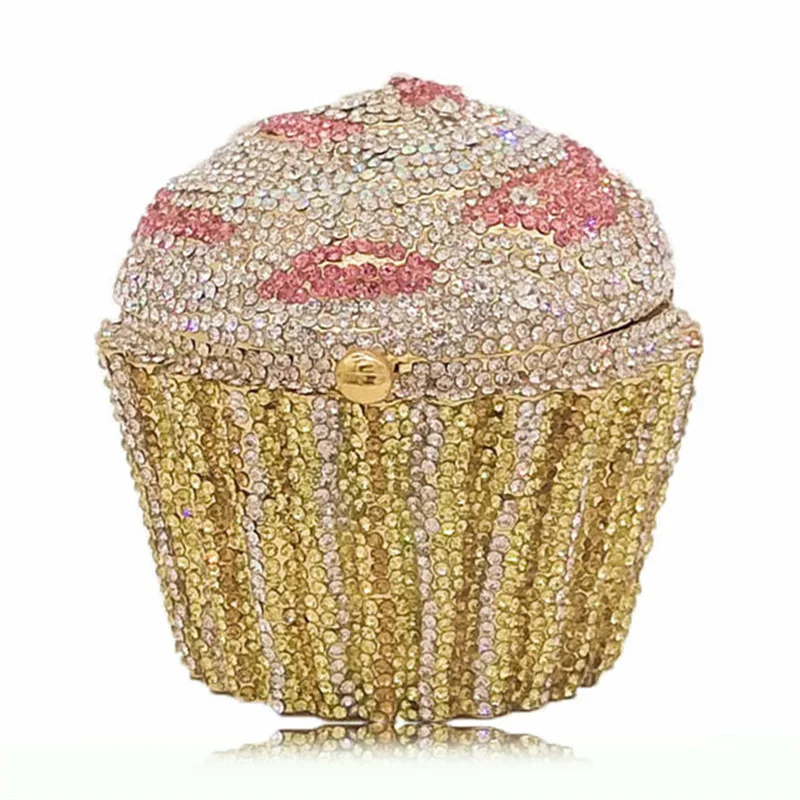 

summer hot sell ladies fashion Cake cup ice cream shape bling Diamonds bags