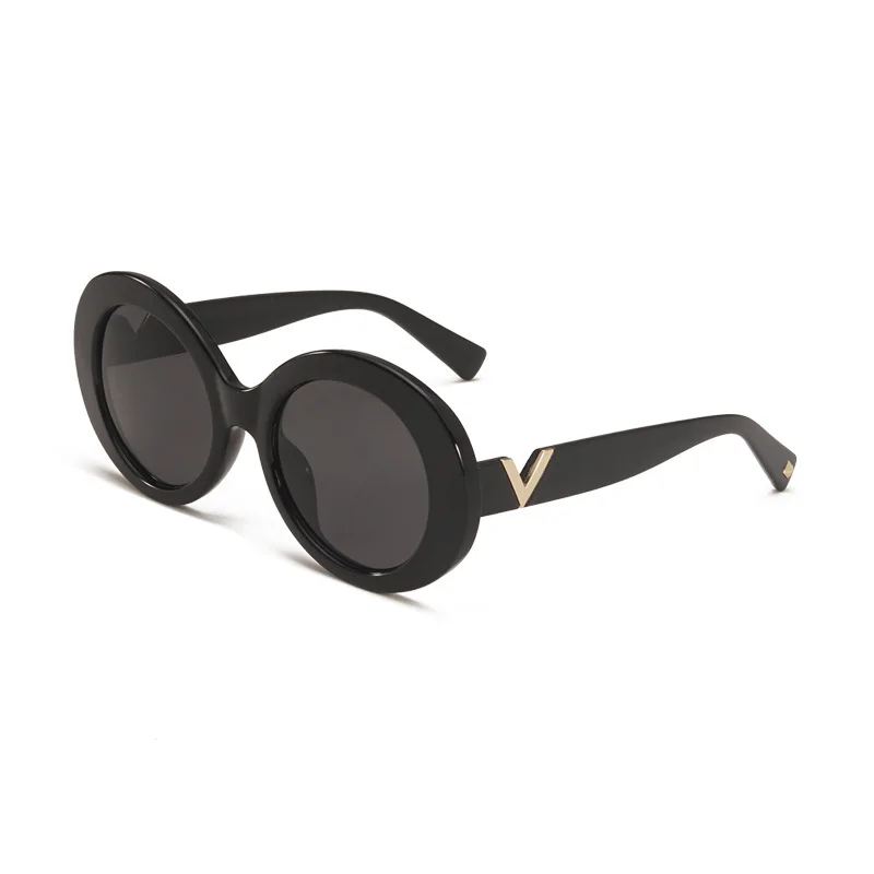 

Lentes de sol Lunette Gafas de sol Oversized Big V Frame Oval Round UV400 Lens INS Fashion Shades Sun Glasses Womens Sunglasses