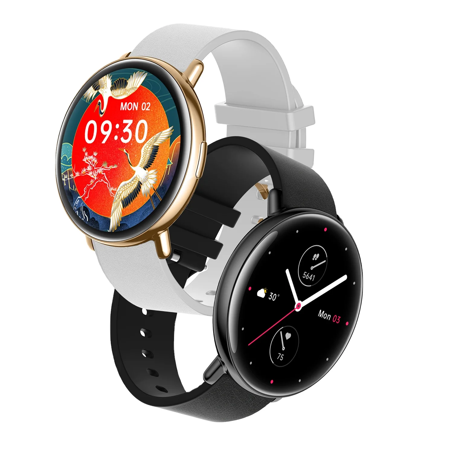 

M30 1.35 AMOLED HD big round screen smart watch thin and light women bracelet blood oxygen wrist watch, Colorful