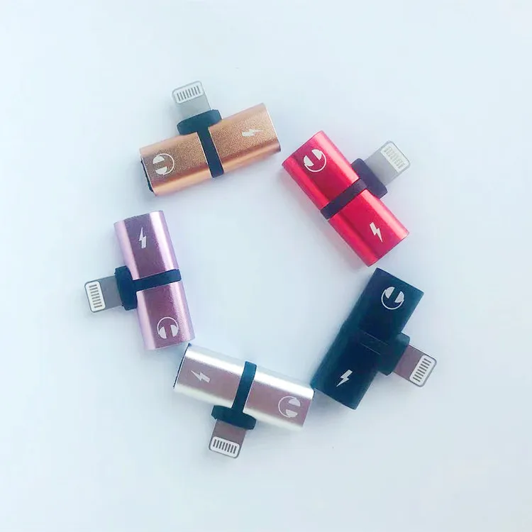 

TYPE-C Metal Ligh-tning headphone jack adapter with Charging2 in 1 to earphone splitter for Apple headphone adapter