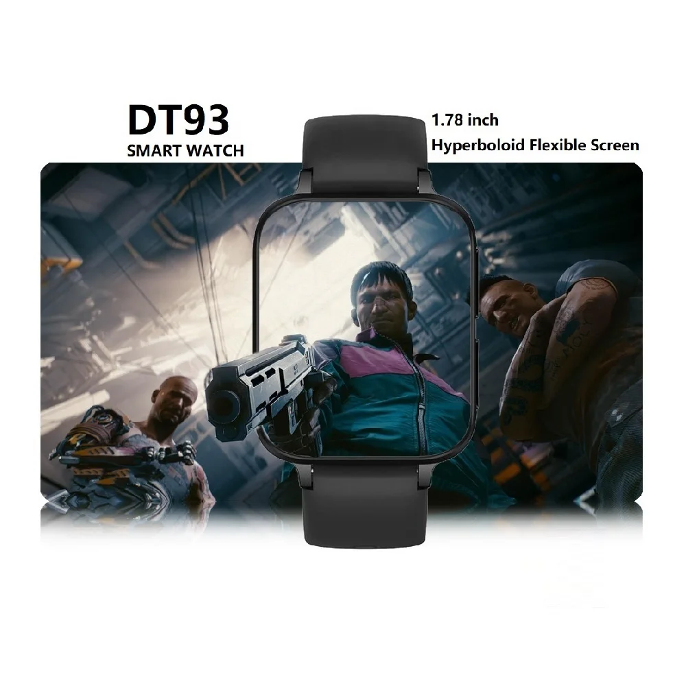 

1.78inch DT93 Smart Watch Men Call ECG 420*485 Watch Face Heart Rate Fitness Tracker PK W46 FK88 Smartwatch, Black/white/pink