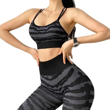 

2022 Women Zebra Pattern Sports Bra Sexy Gathered Underwear Outdoor Fitness Yoga Bras