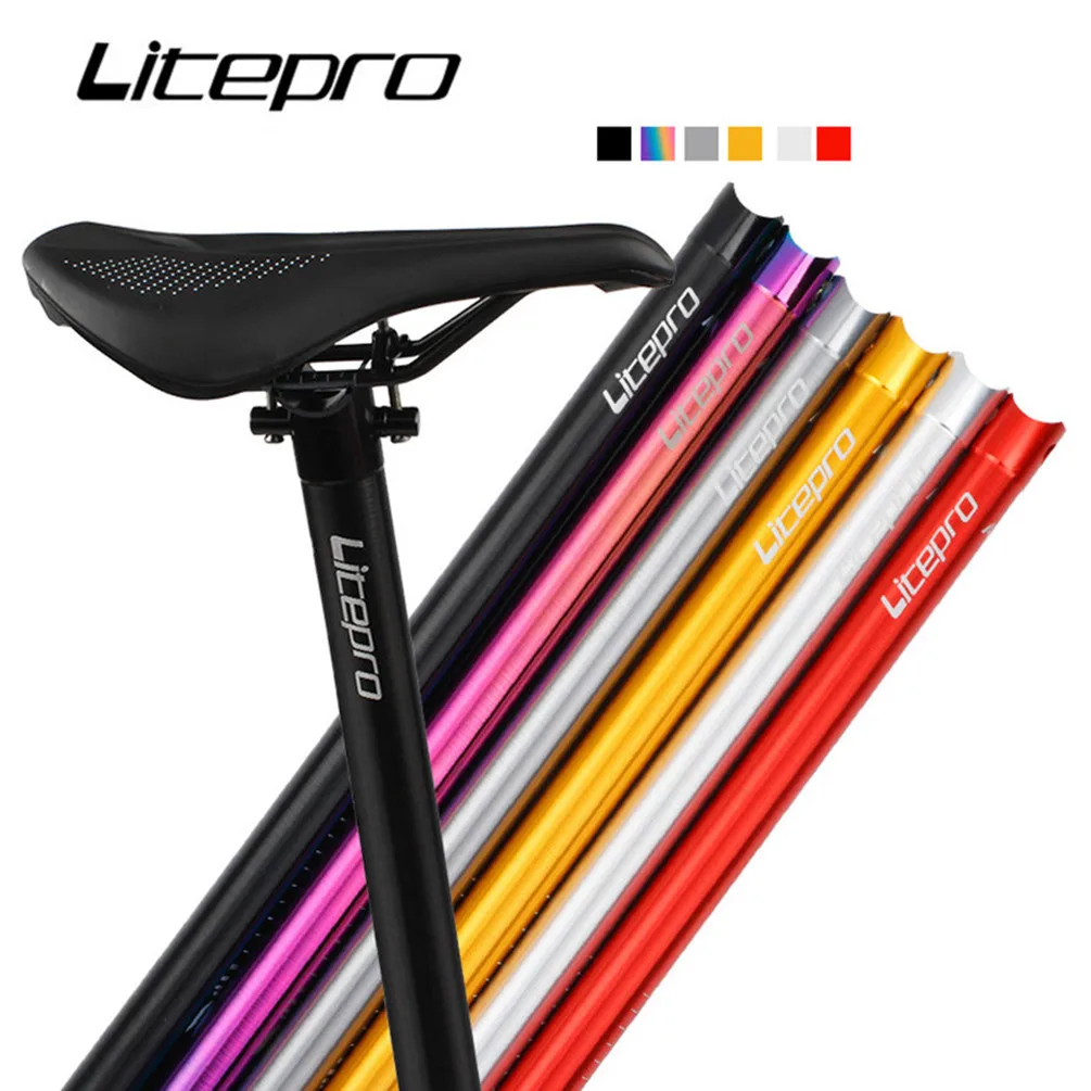 

Litepro CNC Aluminum Alloy Ultralight  Folding Bike Seatpost Seat Rod Pipe Seat Tube For Brompton Bicycle, Gold/silver/black/red/rainbow
