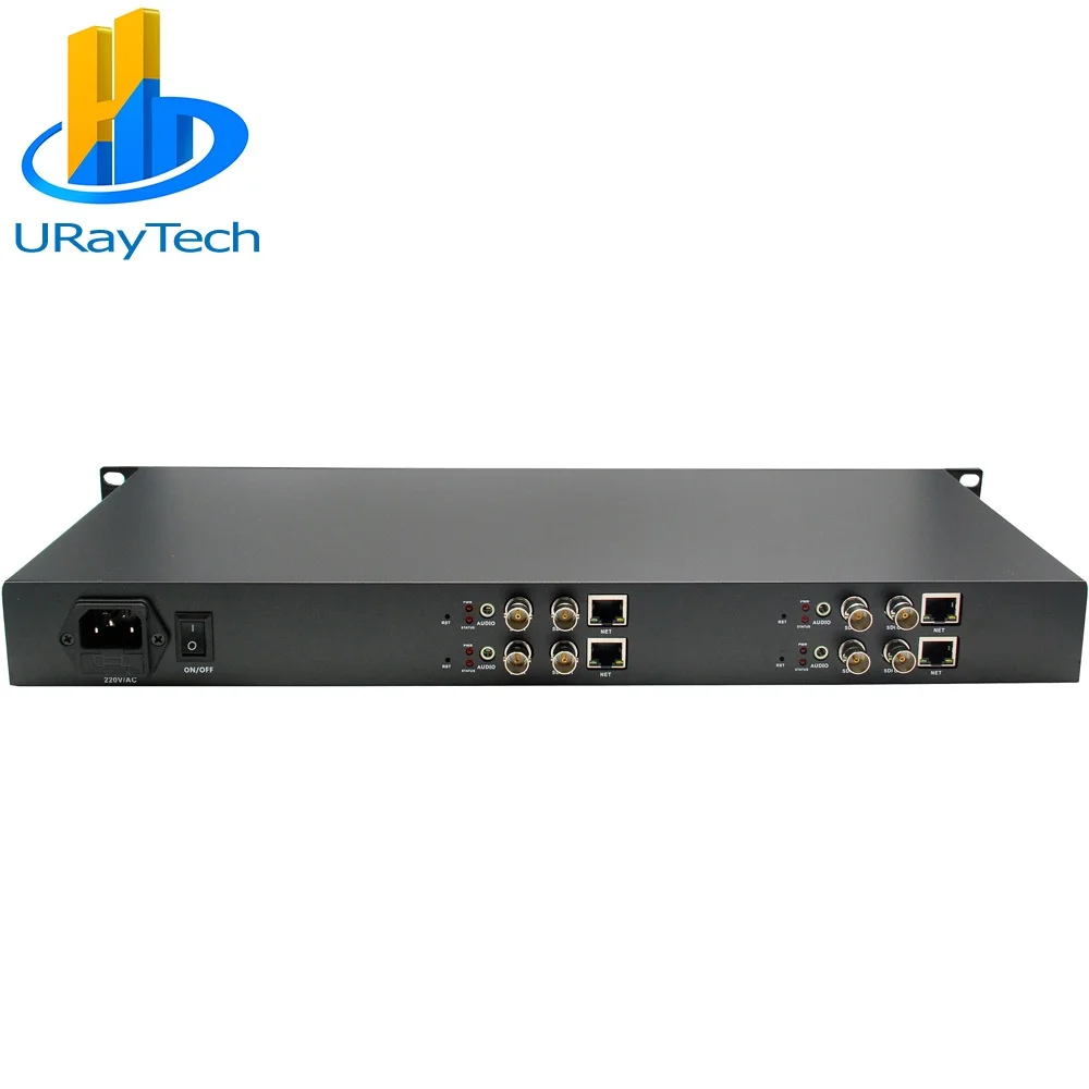 

URay HEVC 1U 4 Channels HD 3G SDI To IP Streaming Encoder 4Ch H.265 H.264 Encoder RTMP RTMPS For Live Streaming Broadcast