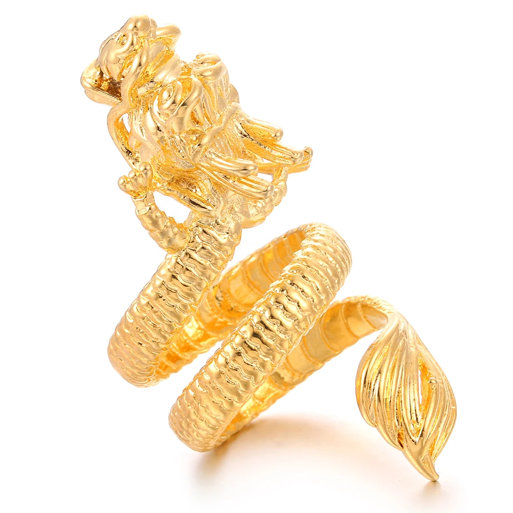 

Ethlyn Adjustable Gold Plated Lucky Dragon Rings for Men Respect Jewelry Gifts for Father Best Gifts for Husband/ Boy Friend R81