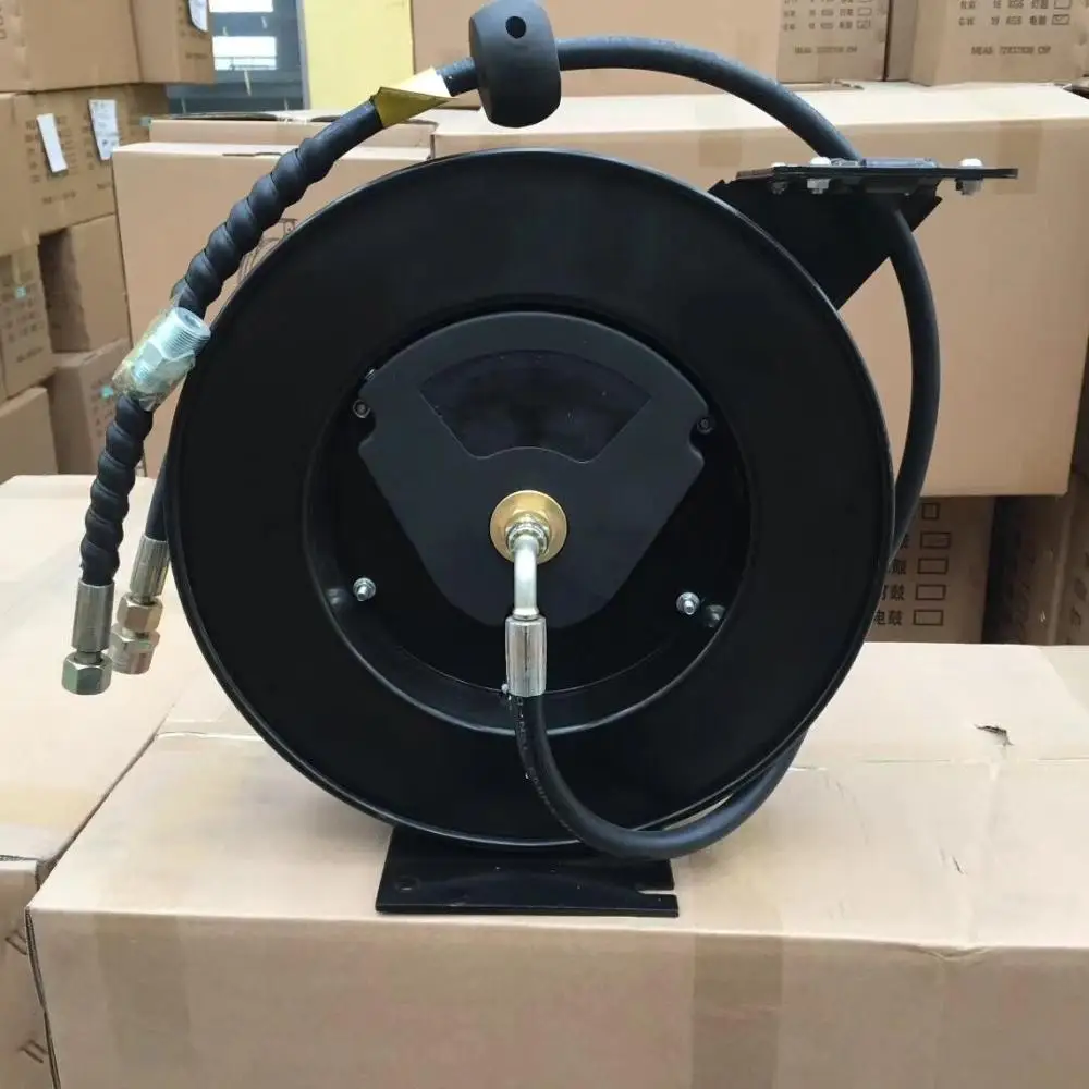 

Automatic high pressure hose reel with wash gun, Black