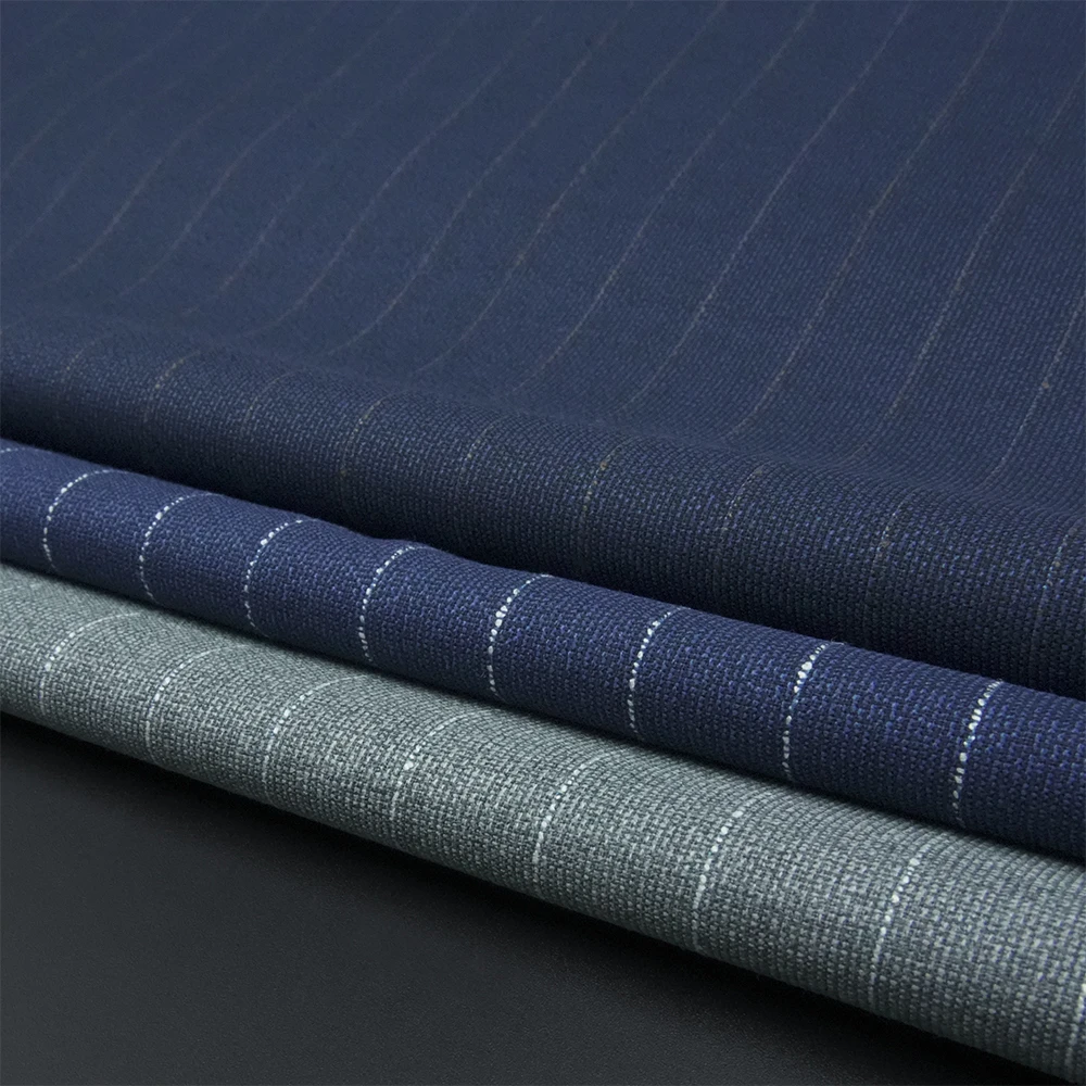 Luxury STOCK Suit Wool Worsted Merino Wool Polyester Fabric Italian Suit Fabric for Men Suits