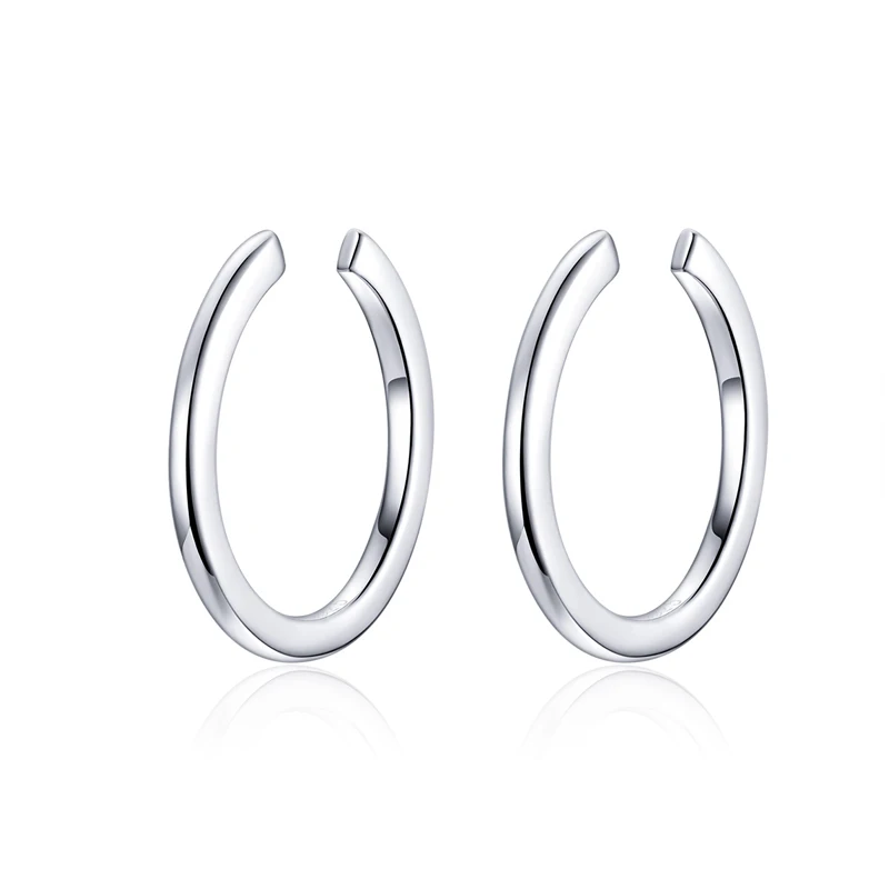 

Women Earrings Simple S925 Sterling Silver Ear Clip Earrings For Ladies