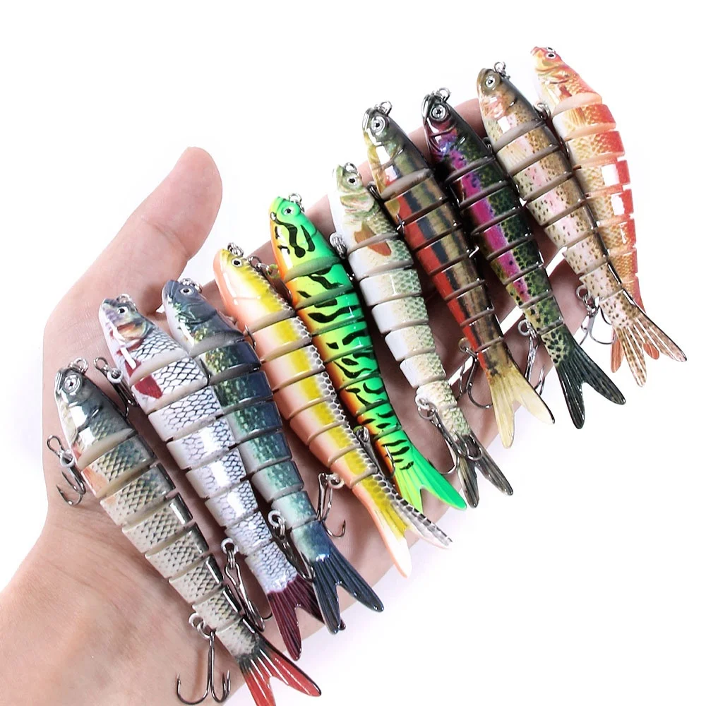 

Hengjia Popular Products 10cm/11.4g 8 Jointed Section Swimbait Minnow Lure for Freshwater Fishing Lure, Vavious colors ,unpainted
