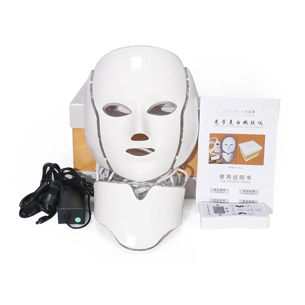 

professional PDT therapy led 7 colors whitening facial mask, White