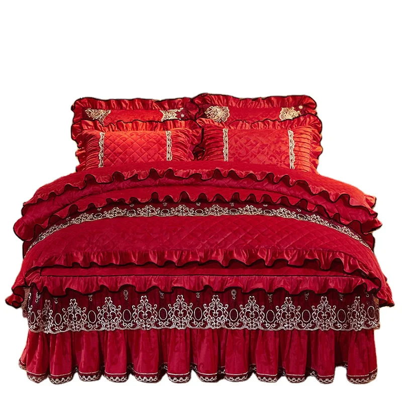 

American Style Luxury Velvet Diamond Quilted Quilt Cover With Zipper Closure