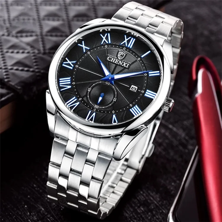 

CHENXI New Fashion Mens Watches Top Luxury Brand Full Steel Quartz Waterproof Watch Business Men Date Calendar Wristwatch