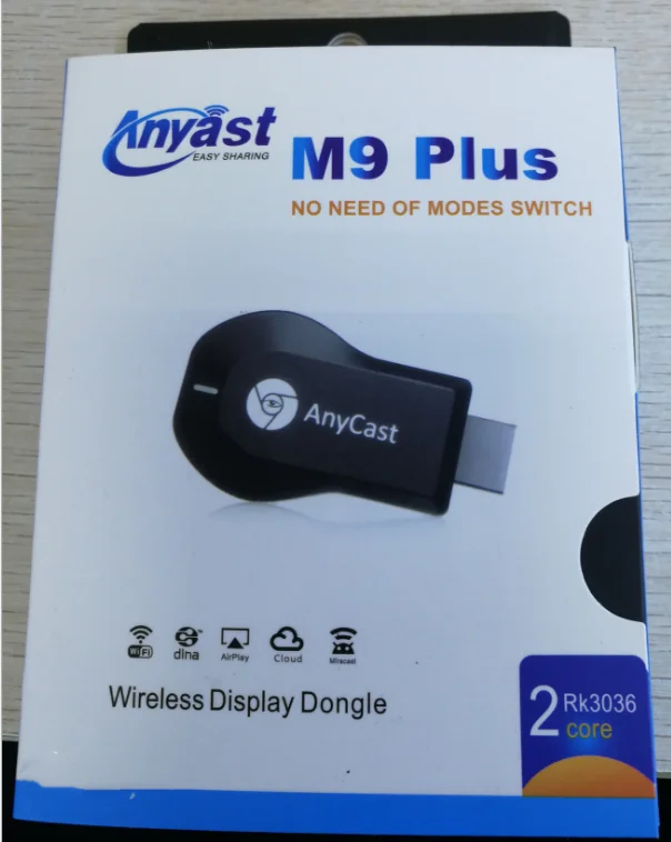 

Anycast M9 Plus DLNA Wireless Display Dongle Adapter Support Miracast/AirMirror/Airplay/Chromecast for iPad TV Macbook