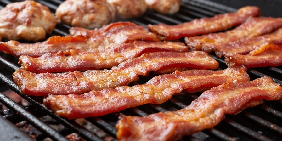 Using a bacon tray on the grill to prevent sticking