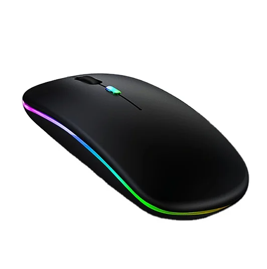 

New arrival OEM USB LED Slim Recharge Dual Mode Mouse 2.4Ghz Bt wireless Led mouse for Laptop