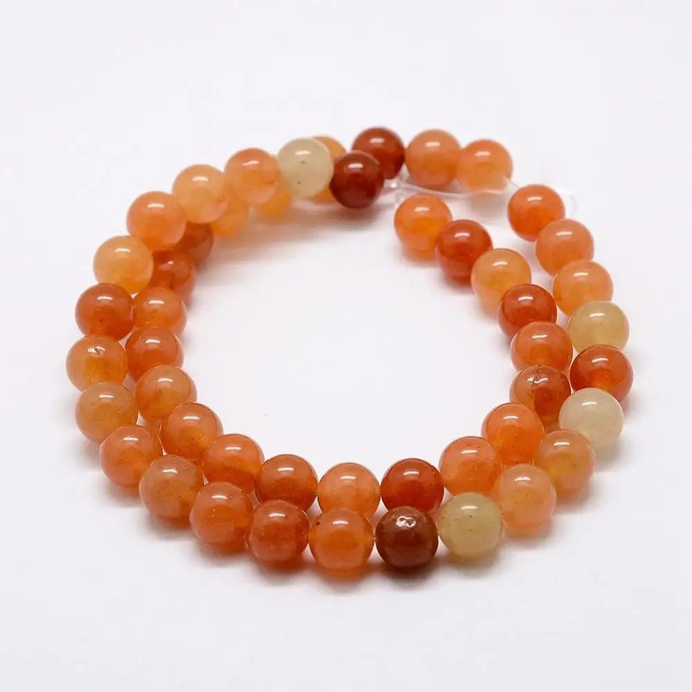 

PandaHall 8mm Natural Round Red Aventurine Sphere Beads