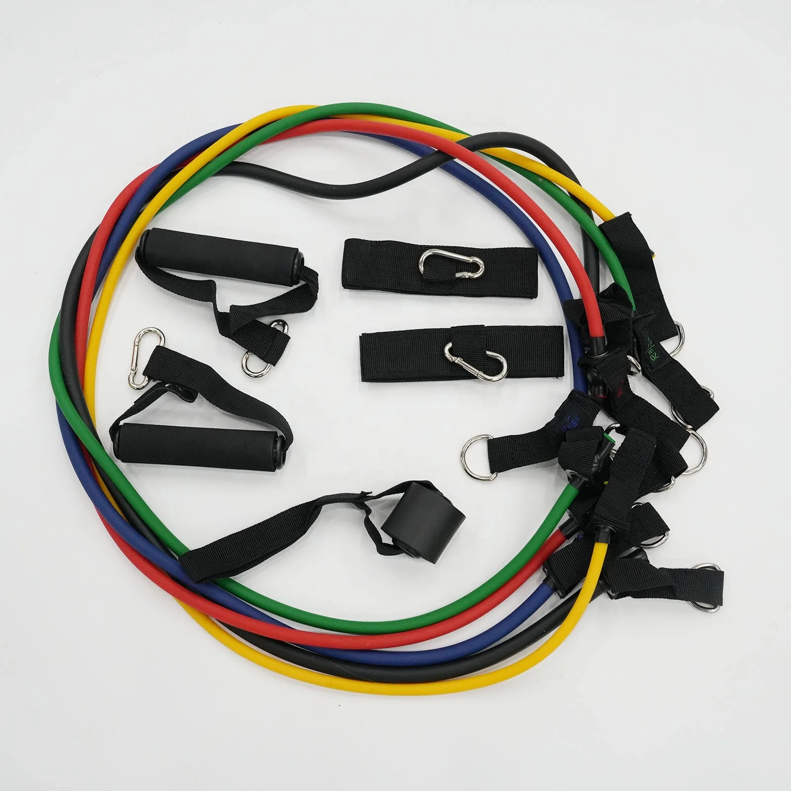 11pcs Pull Rope Fitness Elastic Tube Strips Set for Strength Training Resistance Bands 110cm Length Latex Material