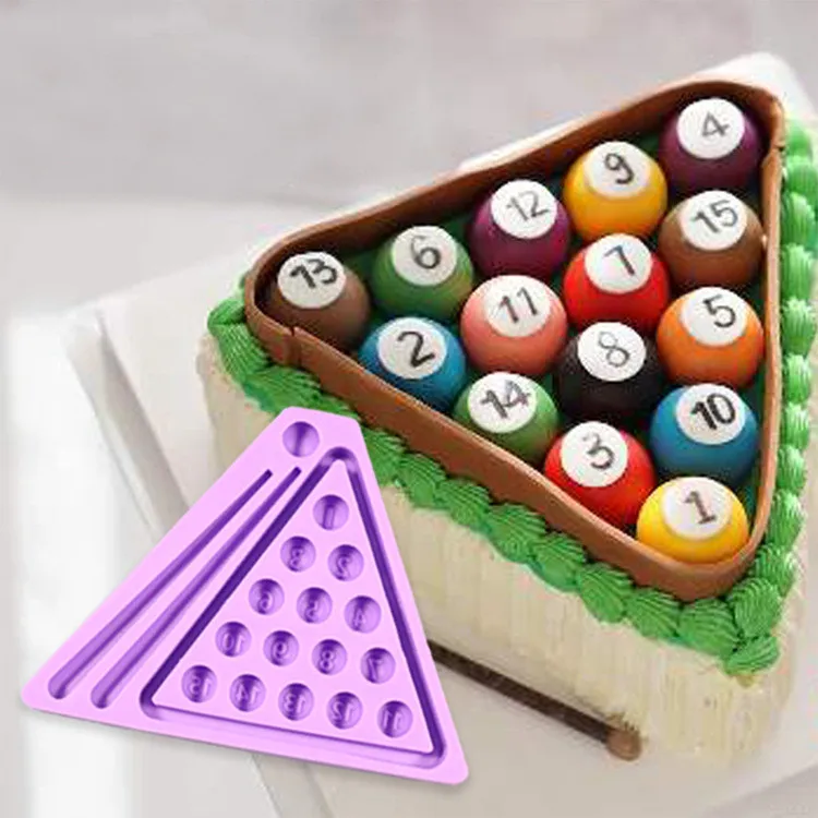 

Y3296 Diy handmade billiard chocolate candy silicone molds, White