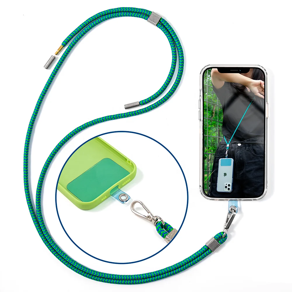 

Amazon Crossbody Necklace Detachable Holder Nylon Adjustable Patch Universal Cell Phone Straps Lanyard for Iphone Mobile Case, Black,grey,green,white,clear