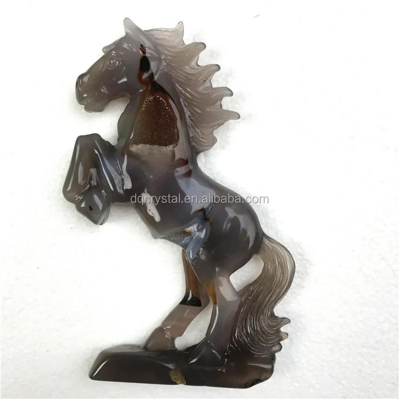 Buy 3 get 1 FREE Genuine Semi-precious Stone Display Horses Hand-Carved 