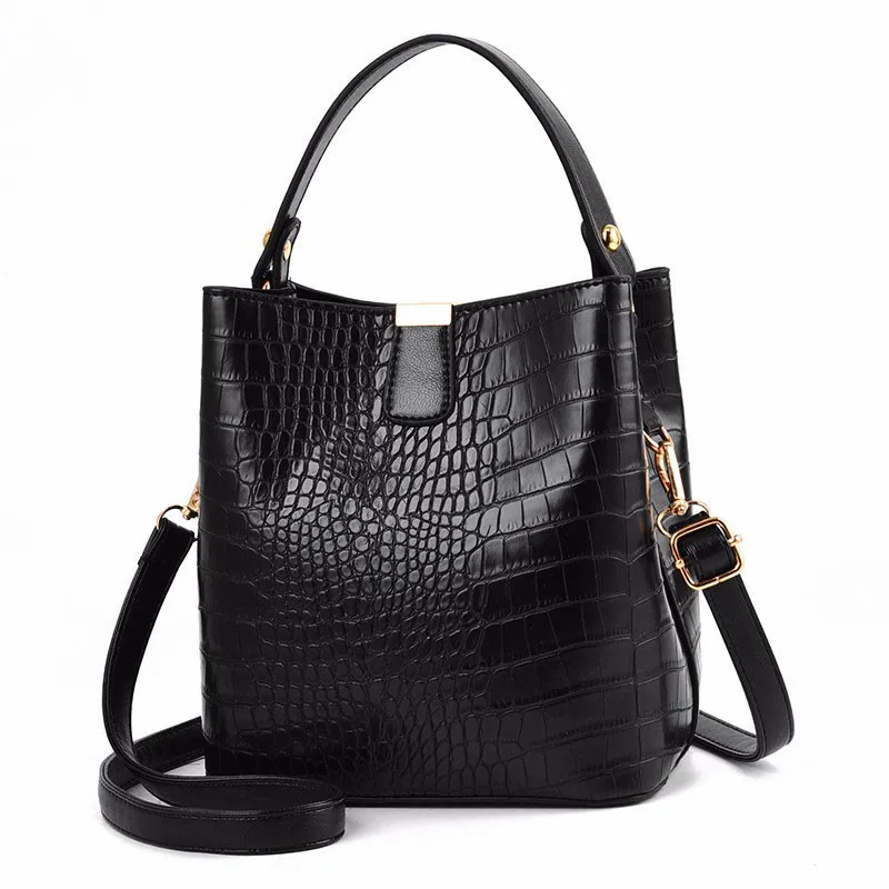 

Luxury vegan PU leather crocodile pattern bags fashion shoulder hand bag high quality women handbag