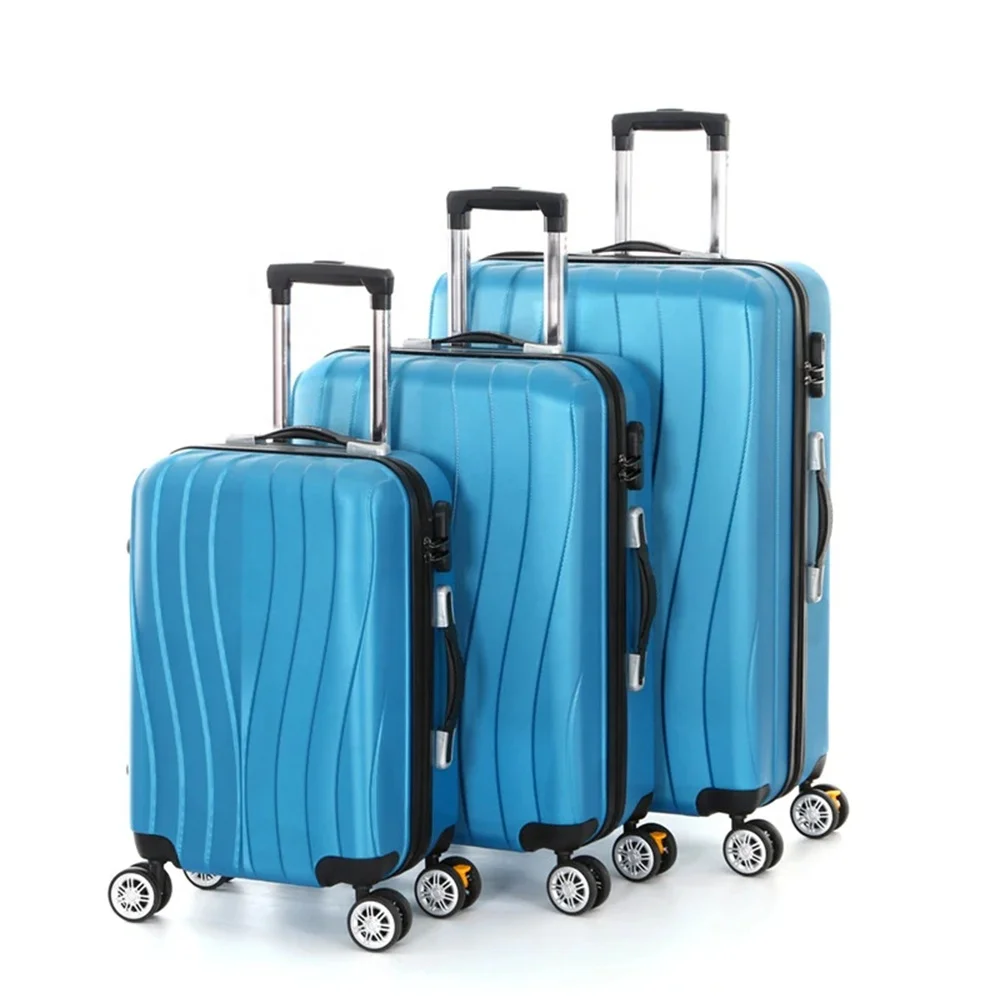 

Top Sale l Best travel 3 pieces ABS trolley suitcase set/luggage with wheels abs trolley bags, Rose gold/pink/purple/champagne gold/silver/custom accepte