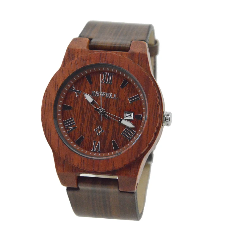 

2020 Quartz Watch for Mens OEM Wrist Watch with Private Label Japan Movement PU Strap, Ebony wood, zebra, red sandalwood etc