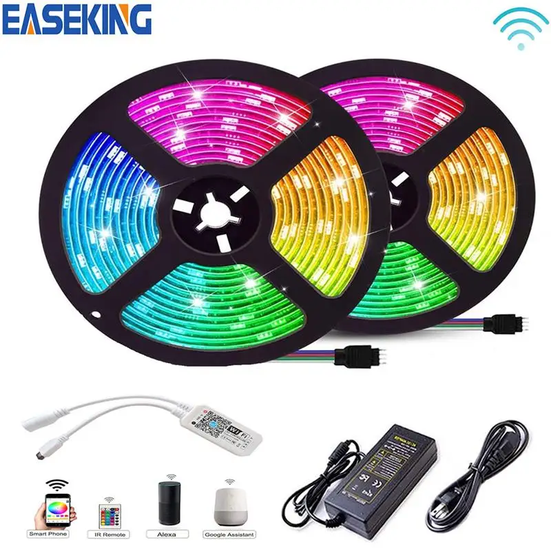 

Nice color changing home decoration lighting SMD5050 Rgb led tape light wifi controller