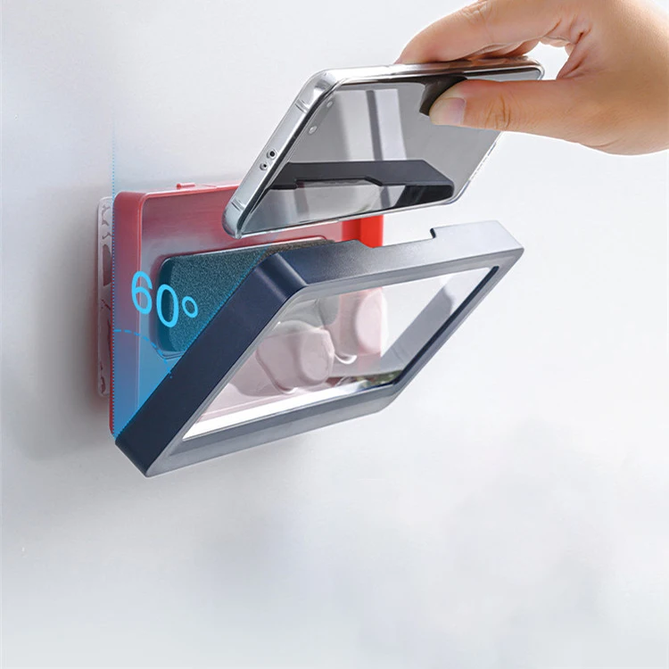 

Dropshipping Trending Products 2021 Waterproof Bathroom Mobile Phone Holders Wall Shower Stick Cellphone Holder, White/blue/red